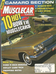 MUSCLECAR CLASSICS 1992 DEC - CAMAROS, RAGTOP RESTO, 9" REBUILD, HOLLEY CARBS